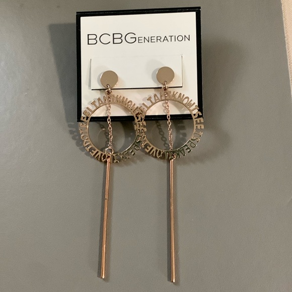 🎅 BCBGeneration Gold I… Earrings Circle Dangle Earrings NWT - Picture 5 of 7